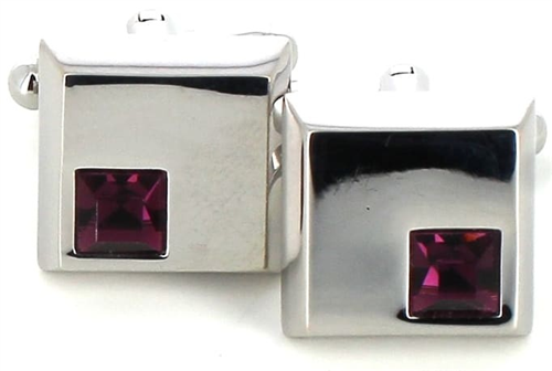Purple Crystal Cufflinks