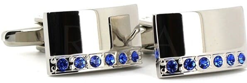 Cufflinks with Blue Stone Crystals