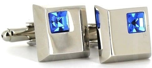 Cufflinks with Blue Stone Crystals II