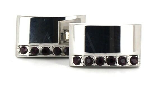 Lilac Stone Crystal Cufflinks