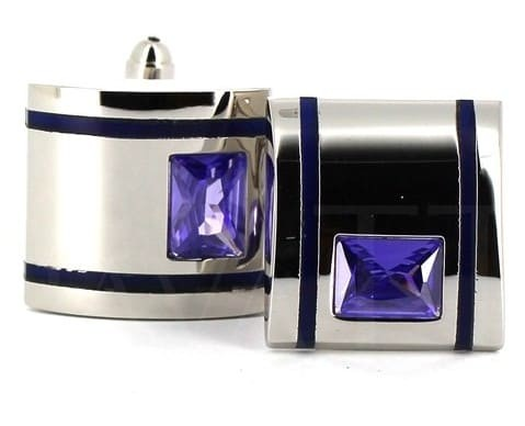 Purple Crystal Cufflinks