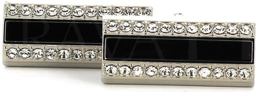 Rectangular Crystal Cufflinks
