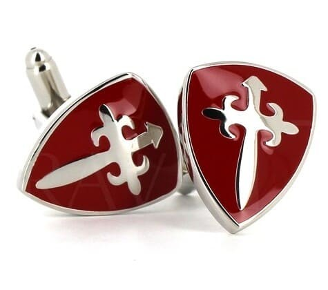 Red Santiago Cross Cufflinks