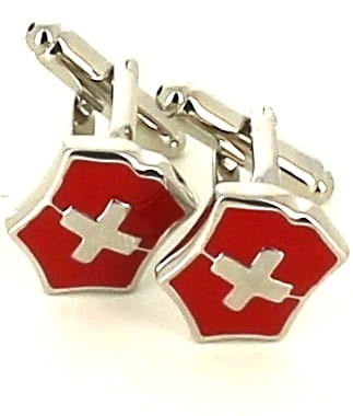 Red Swiss Cross Cufflinks