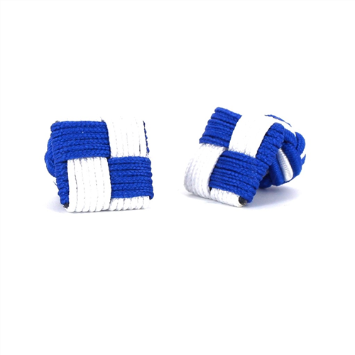 Blue and White Square Cufflinks