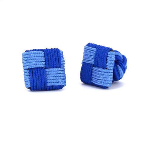 Navy and Sky Blue Square Cufflinks