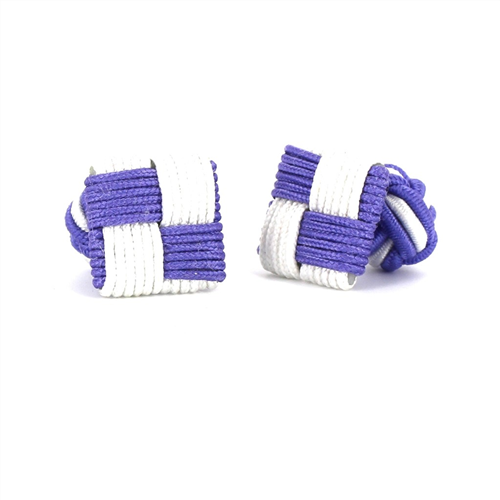 Lilac and White Square Cufflinks