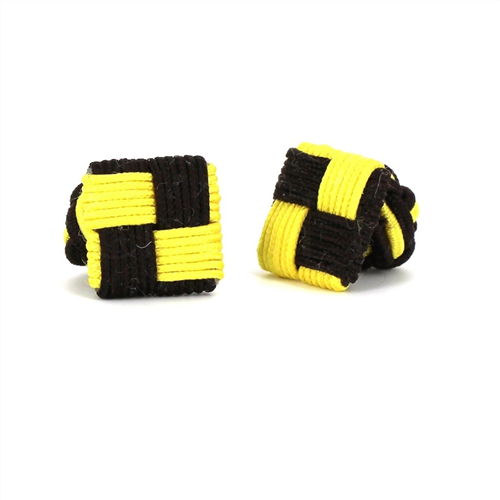 Brown and Yellow Square Cufflinks