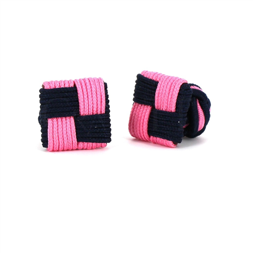 Black and Pink Square Cufflinks