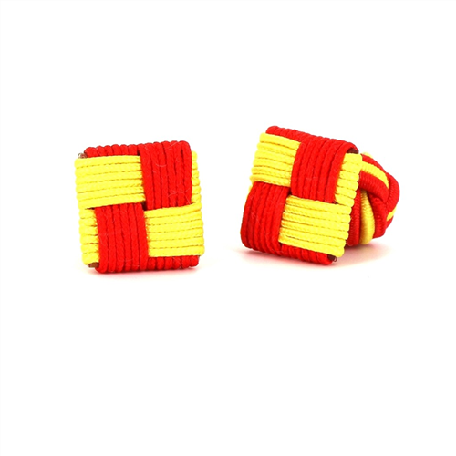 Red and Yellow Square Cufflinks