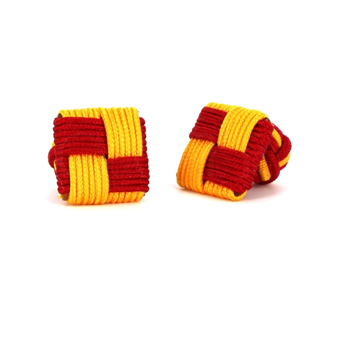 Red and Amber Square Cufflinks