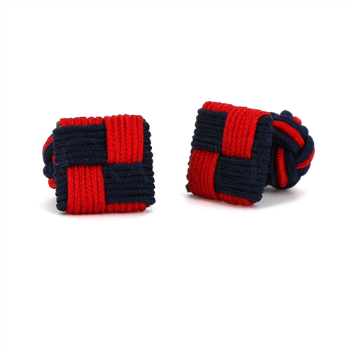 Red and Carbon Black Square Cufflinks
