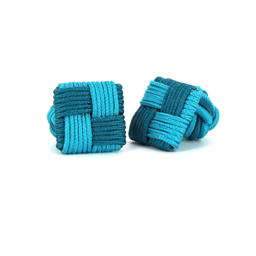 Turquoise and Emerald Square Cufflinks