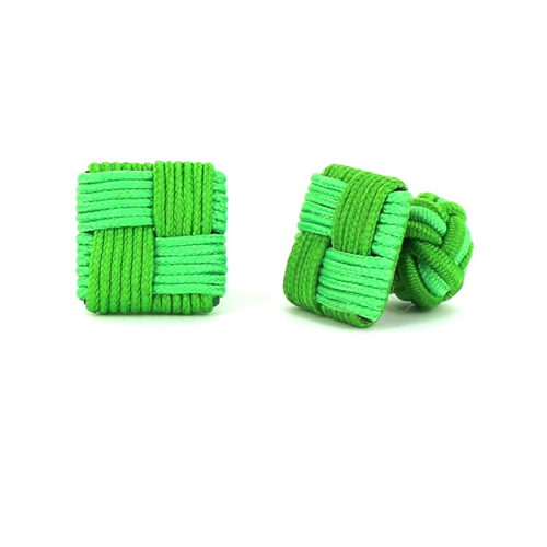 Square Cufflinks in Green and Light Green