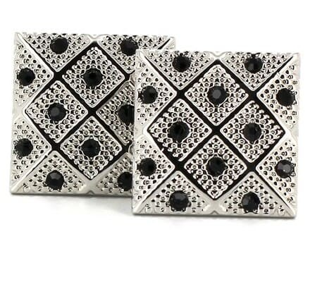 Square Cufflinks with Stones