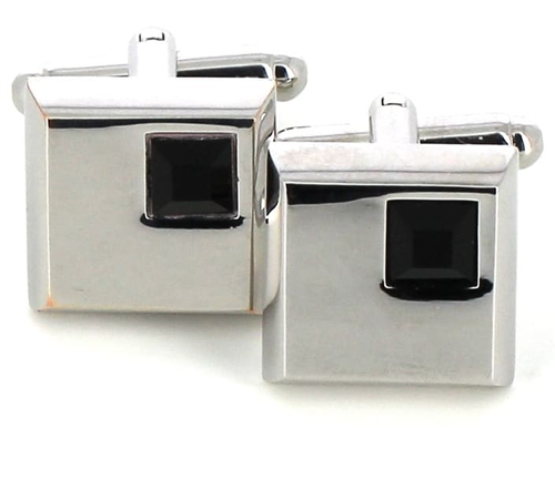 Square Cufflinks with Stones