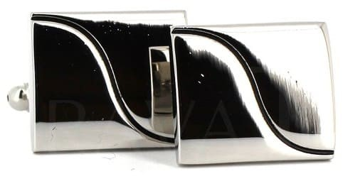 Wavy Line Central Square Cufflinks