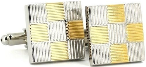 Silver and Gold Square Cufflinks