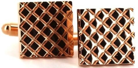 Copper Striped Square Cufflinks