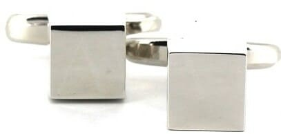 Smooth Silver Cube Cufflinks