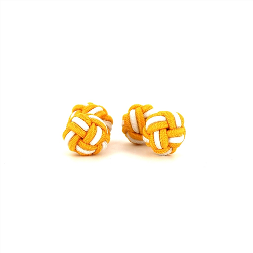 Yellow and White Double Ball Cufflinks