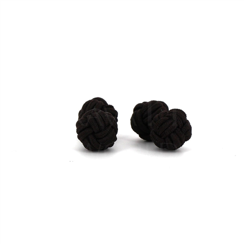 Double Ball Cufflinks in Coffee