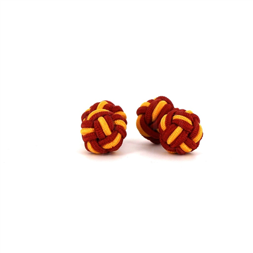 Mahogany and Amber Double Ball Cufflinks