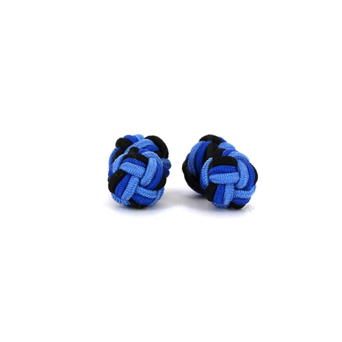 Double Ball Cufflinks in Sky Blue, Blue, and Black