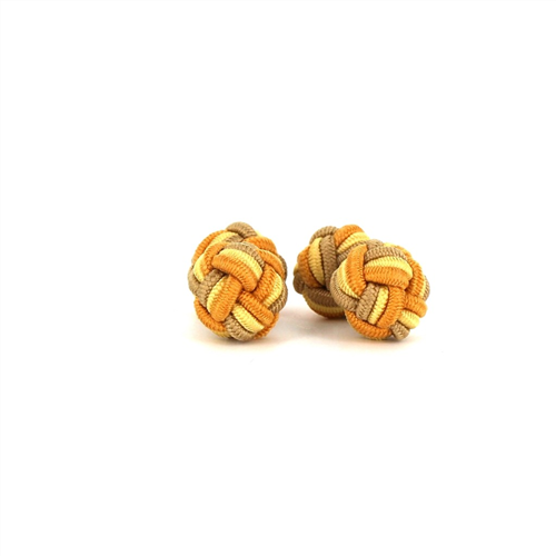 Double Ball Cufflinks in Gold, Yellow, and Beige