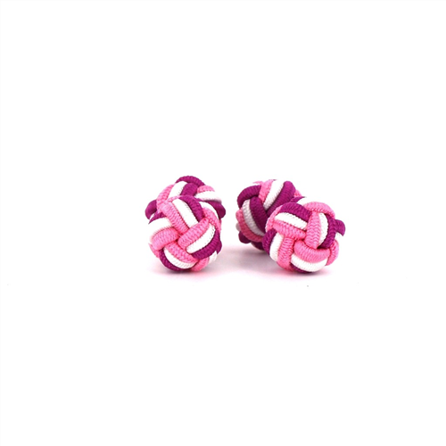 Fuchsia, Pink, and White Double Ball Cufflinks
