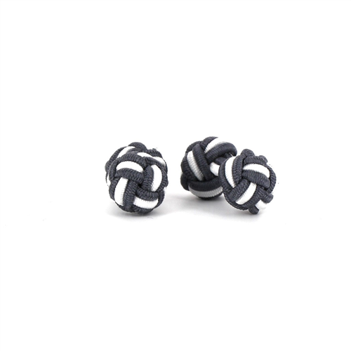 Dark Grey and White Double Ball Cufflinks