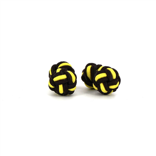 Brown and Yellow Double Ball Cufflinks