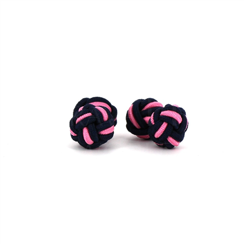 Black and Pink Double Ball Cufflinks