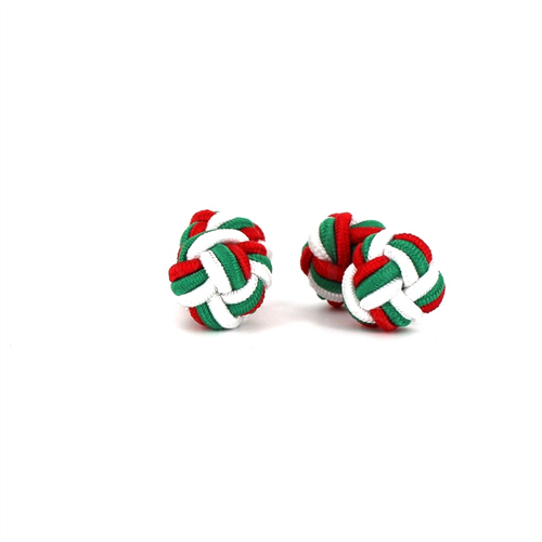 Red, Green, and White Double Ball Cufflinks