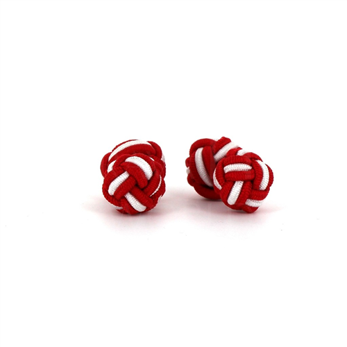 Red and White Double Ball Cufflinks