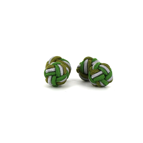 Green and Light Gray Double Ball Cufflinks