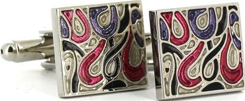 Abstract Enamel Cufflinks