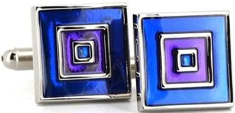 Blue and Lilac Enamel Cufflinks