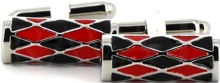 Red and Black Enamel Cylinder Cufflinks
