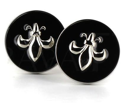 Black Enamel Circular Cufflinks I