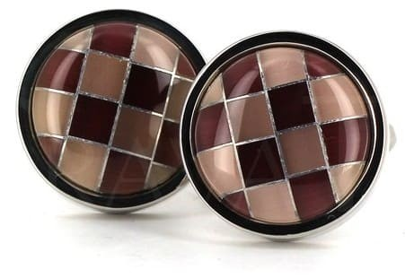 Brown Enamel Square Cufflinks