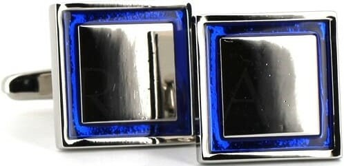 Blue Enamel Square Cufflinks