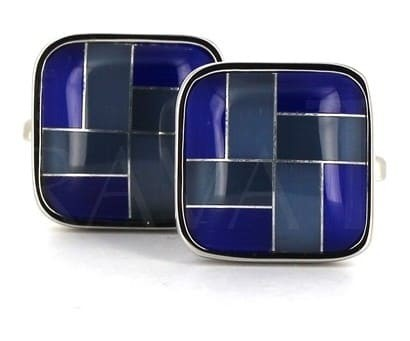 Blue Enamel Square Cufflinks III