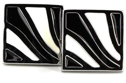 Square Enamel Cufflinks ByN II