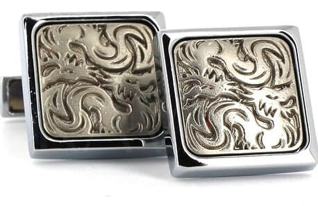 Square Enamel Cufflinks with Shapes