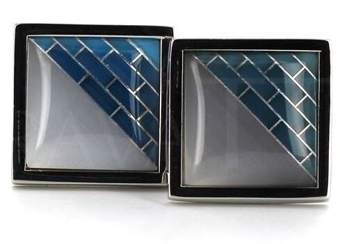 Grey Enamel Square Cufflinks
