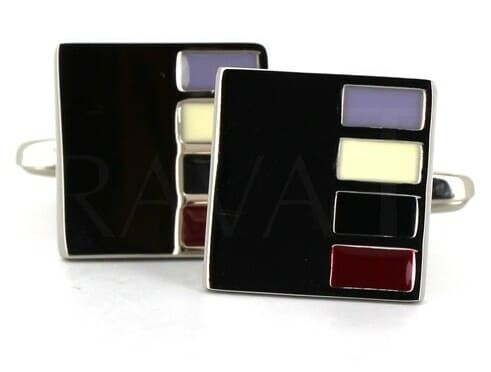 Multicolor Enamel Square Cufflinks