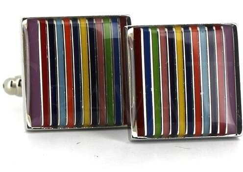 Multicolor Enamel Square Cufflinks II