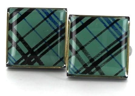 Caribbean Green Enamel Square Cufflinks