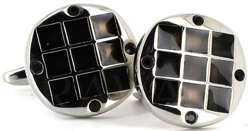 Black Checkered Enamel Cufflinks